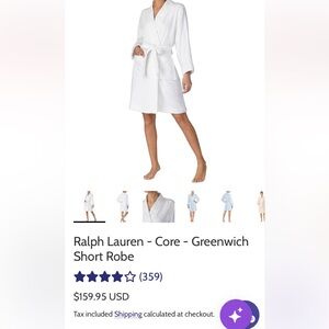 Ralph Lauren - Core - Greenwich Short Robe Size S EUC
